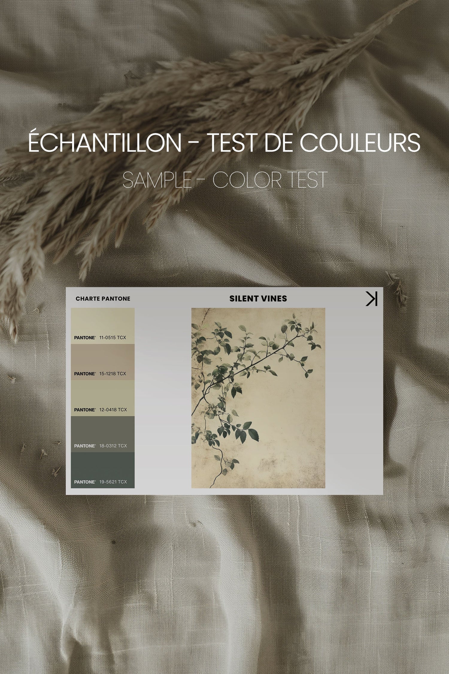 OLEKA CANVAS - SILENT VINES, Oeuvre sur toile étirée, encadré Brun Chêne