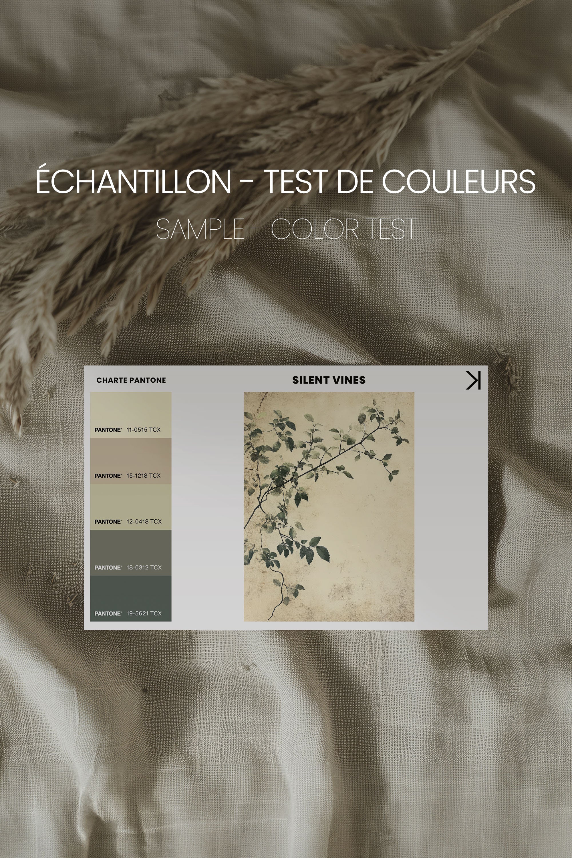 OLEKA CANVAS - SILENT VINES, Oeuvre sur toile étirée, encadré Brun Chêne