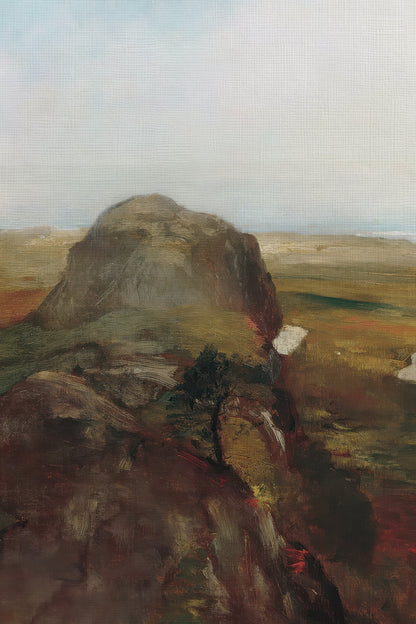 ANCIENT ROCK, Artwork on stretched canvas, framed Vintage Gold