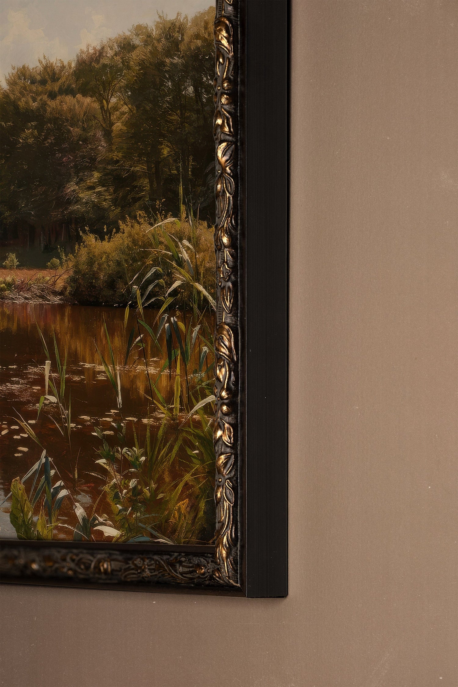 REFLET SAUVAGE, Artwork on rigid canvas, framed in Vintage Bronze