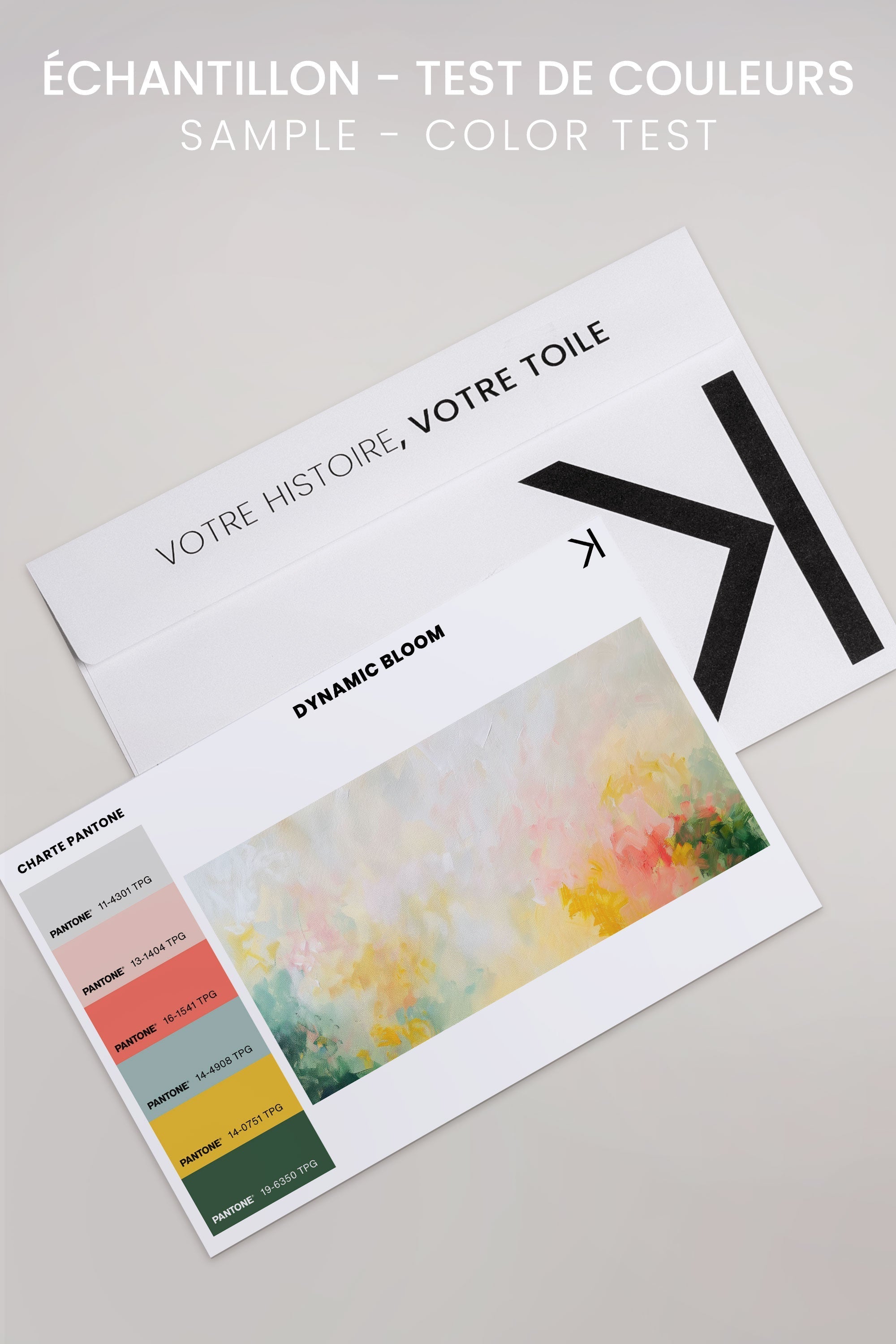 OLEKA CANVAS - DYNAMIC BLOOM, Oeuvre sur toile étirée, encadré Brun Chêne