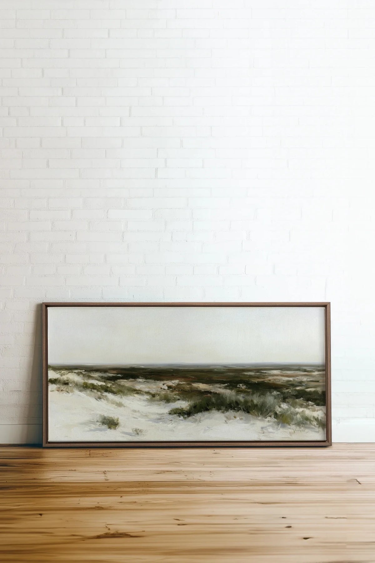 AU GRÉ DU RIVAGE, Oeuvre sur toile étirée, encadré Brun Chêne