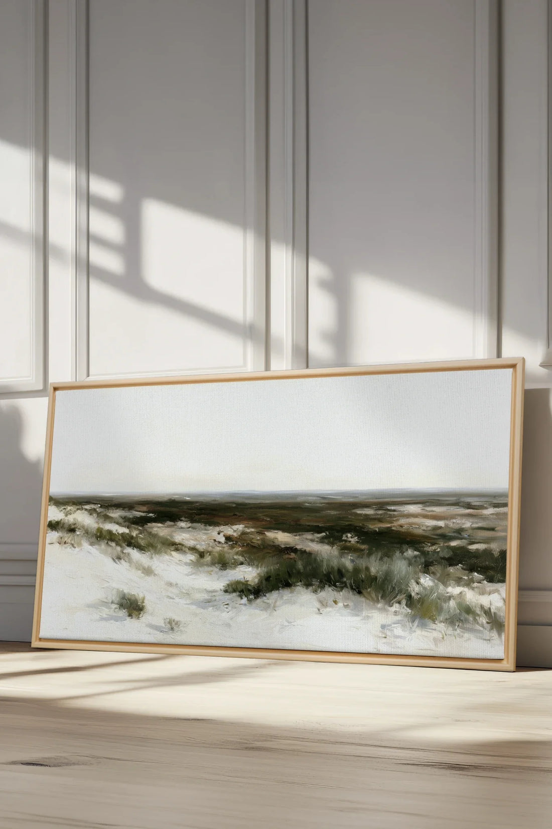 AU GRÉ DU RIVAGE, Oeuvre sur toile étirée, encadré Naturel Clair