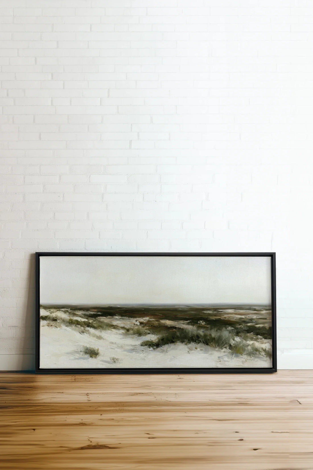 AU GRÉ DU RIVAGE, Oeuvre sur toile étirée, encadré Noir