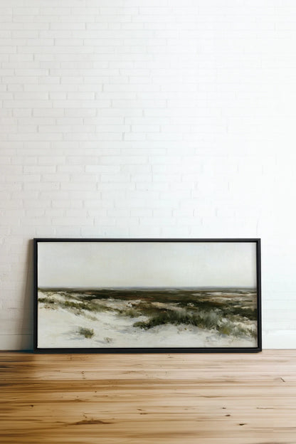 AU GRÉ DU RIVAGE, Oeuvre sur toile étirée, encadré Noir