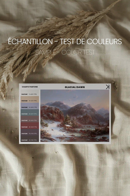 GLACIAL DAWN, Oeuvre sur toile étirée, encadré Brun Chêne