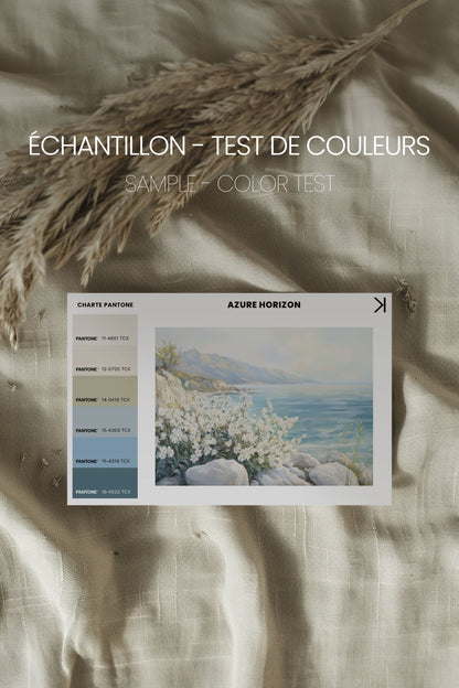OLEKA CANVAS - AZURE HORIZON, Oeuvre sur toile étirée, encadré Blanc