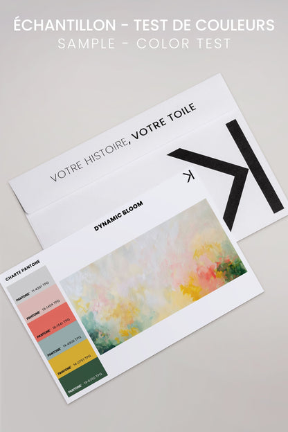 OLEKA CANVAS - DYNAMIC BLOOM, Oeuvre sur toile étirée, encadré Brun Noyer