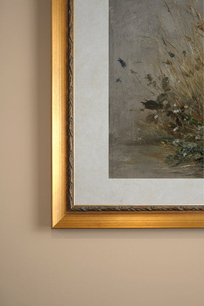 UNTAMED FIELD, Oeuvre sur toile rigide, encadré Vintage Or
