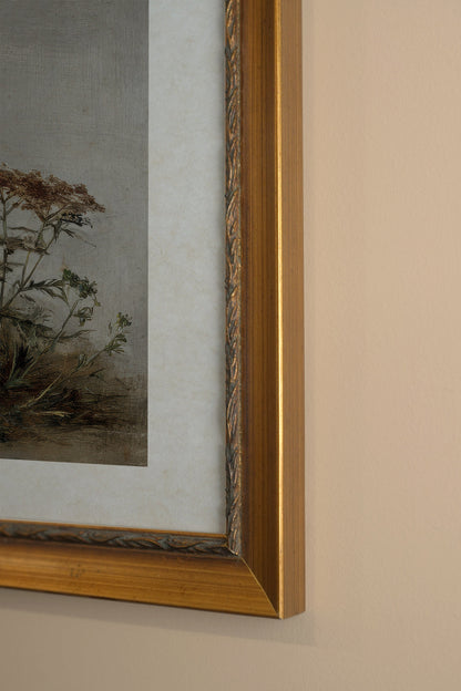 UNTAMED FIELD, Oeuvre sur toile rigide, encadré Vintage Or