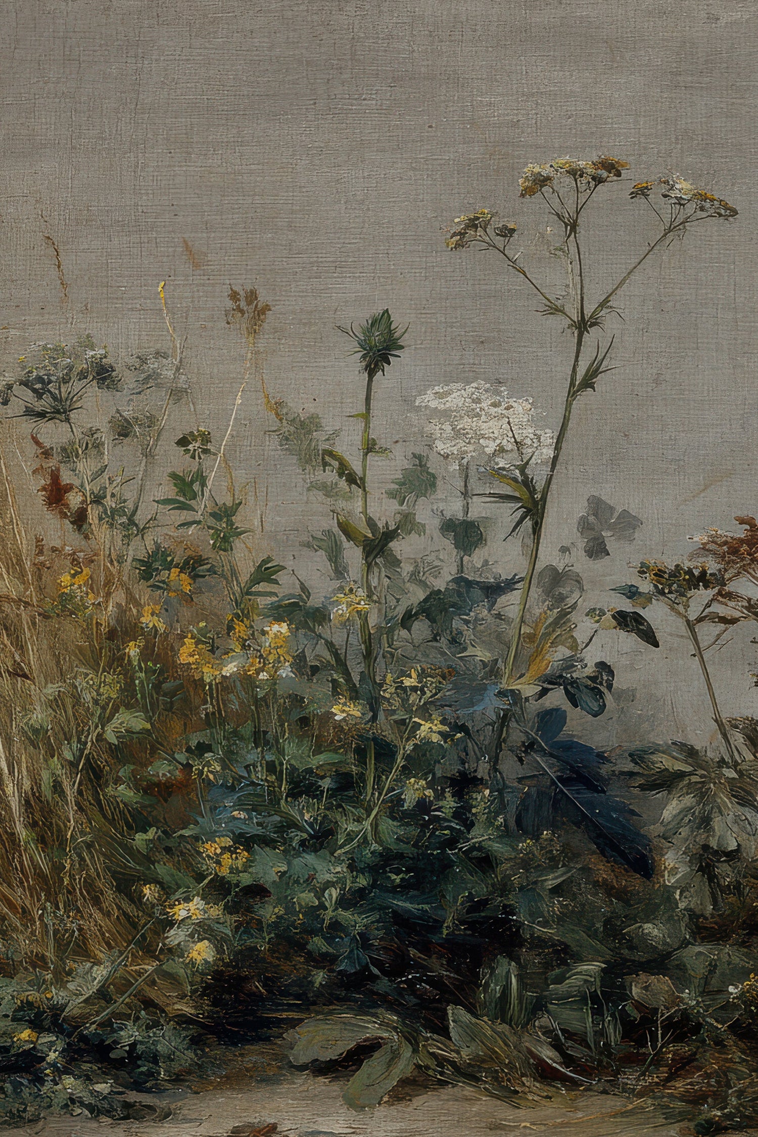 UNTAMED FIELD, Oeuvre sur toile rigide, encadré Vintage Or