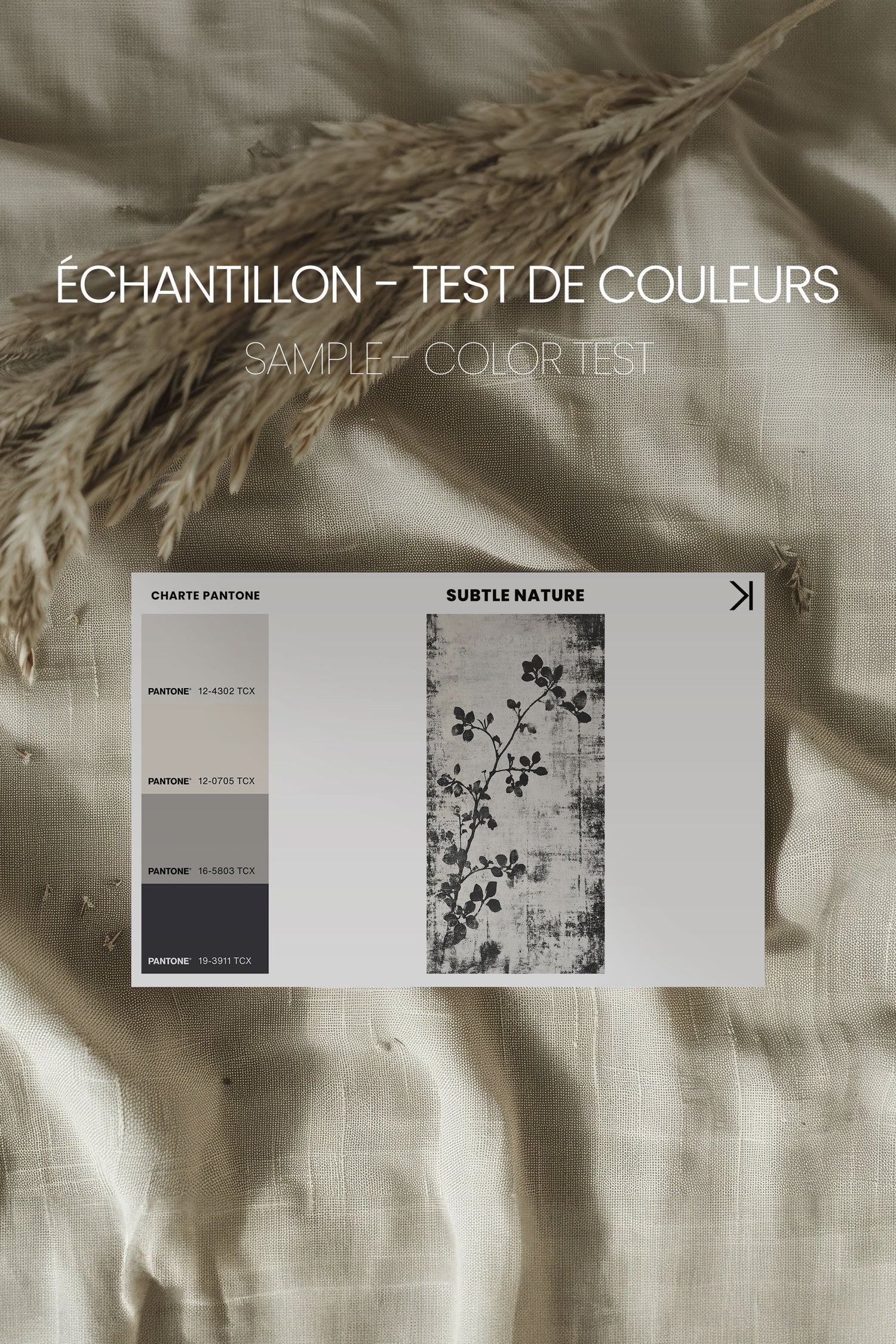 OLEKA CANVAS - SUBTLE NATURE, Oeuvre sur toile étirée, encadré Brun Chêne