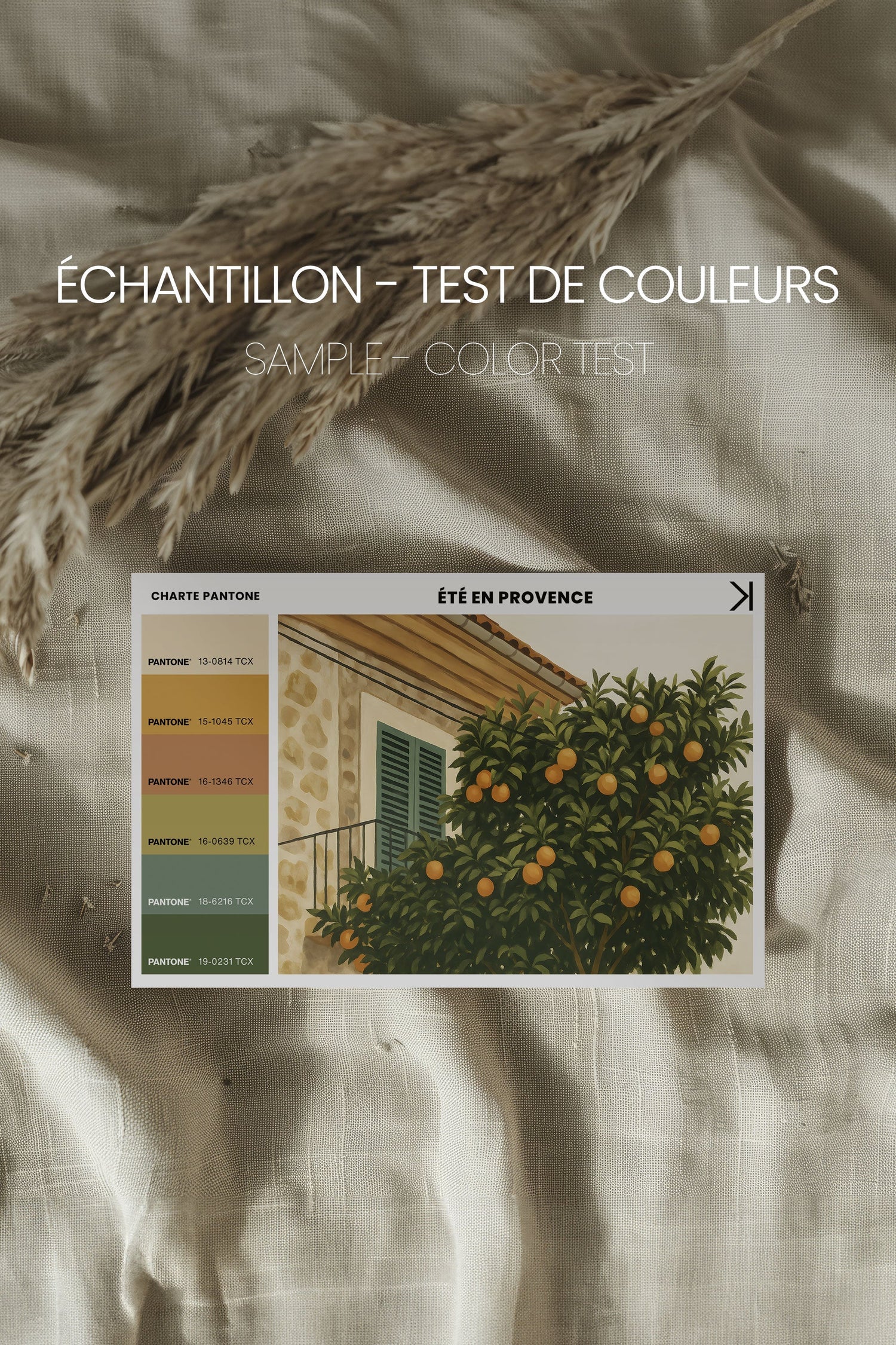 OLEKA CANVAS - ÉTÉ EN PROVENCE, Oeuvre sur toile étirée, encadré Noir
