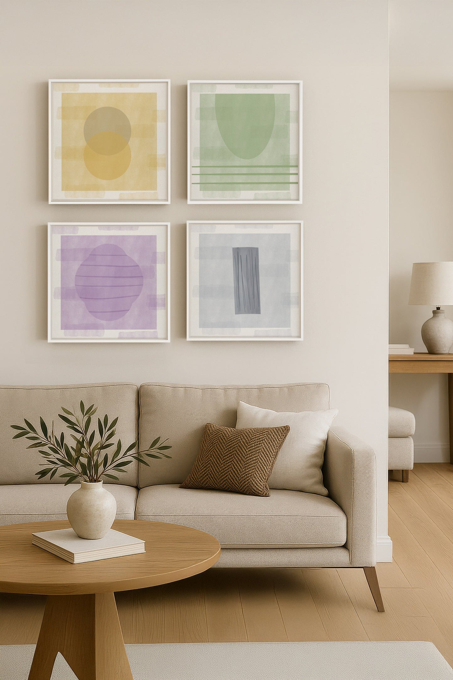 PASTEL QUATUOR (4 works on stretched canvas)