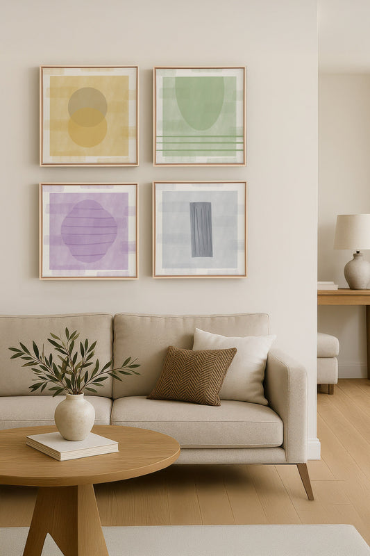 QUATUOR PASTEL (4 Oeuvres sur toile étirée)