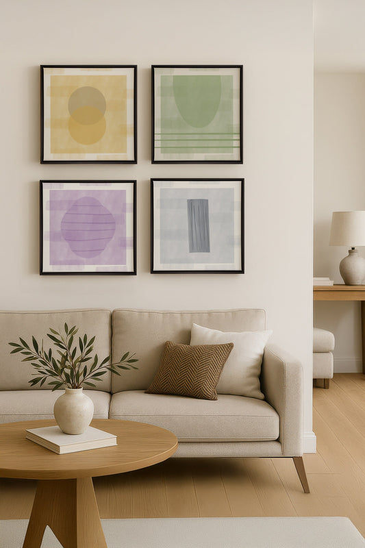 QUATUOR PASTEL (4 Oeuvres sur toile étirée)