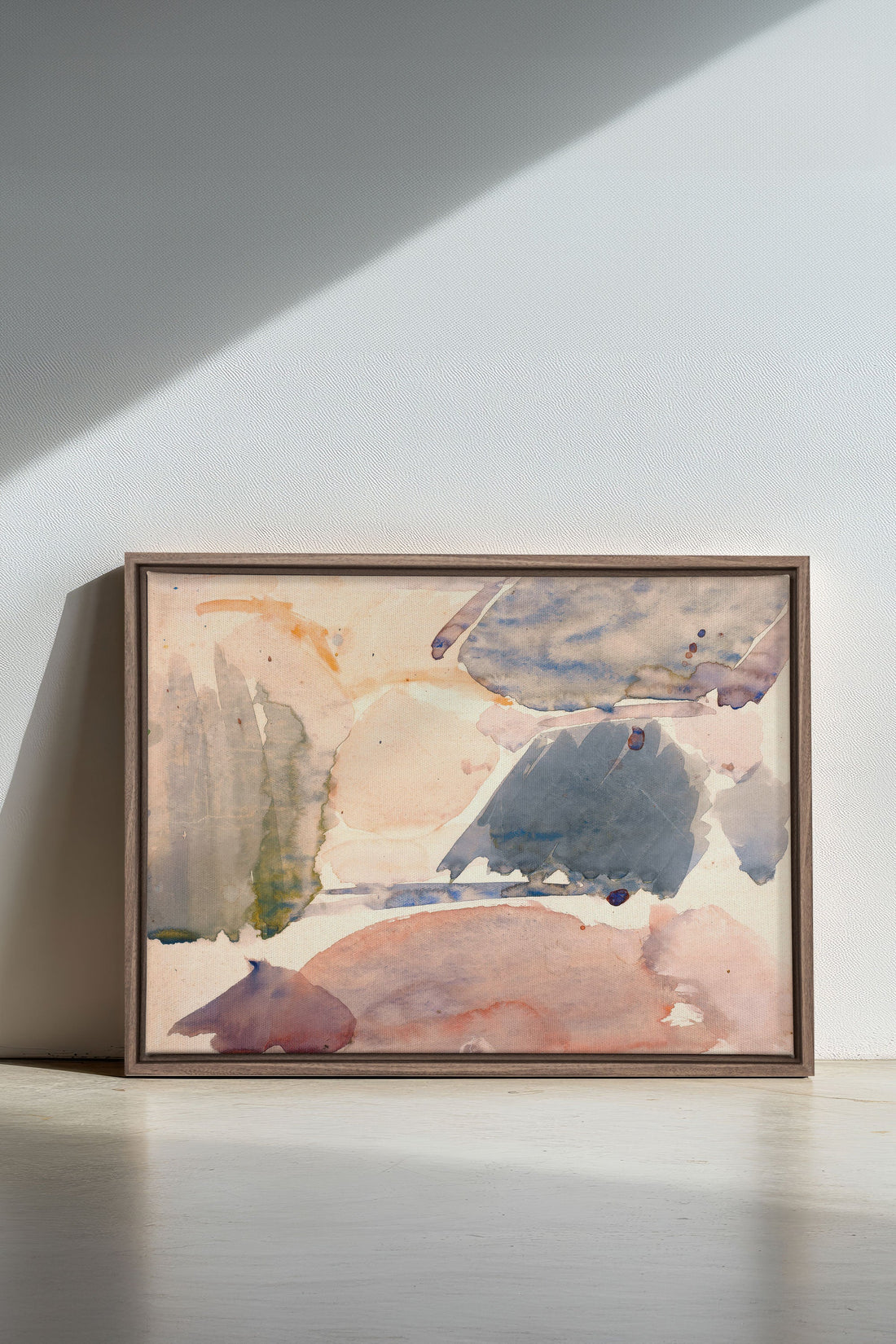 FROSTED PASTELS, Oeuvre sur toile étirée, encadré Brun Chêne