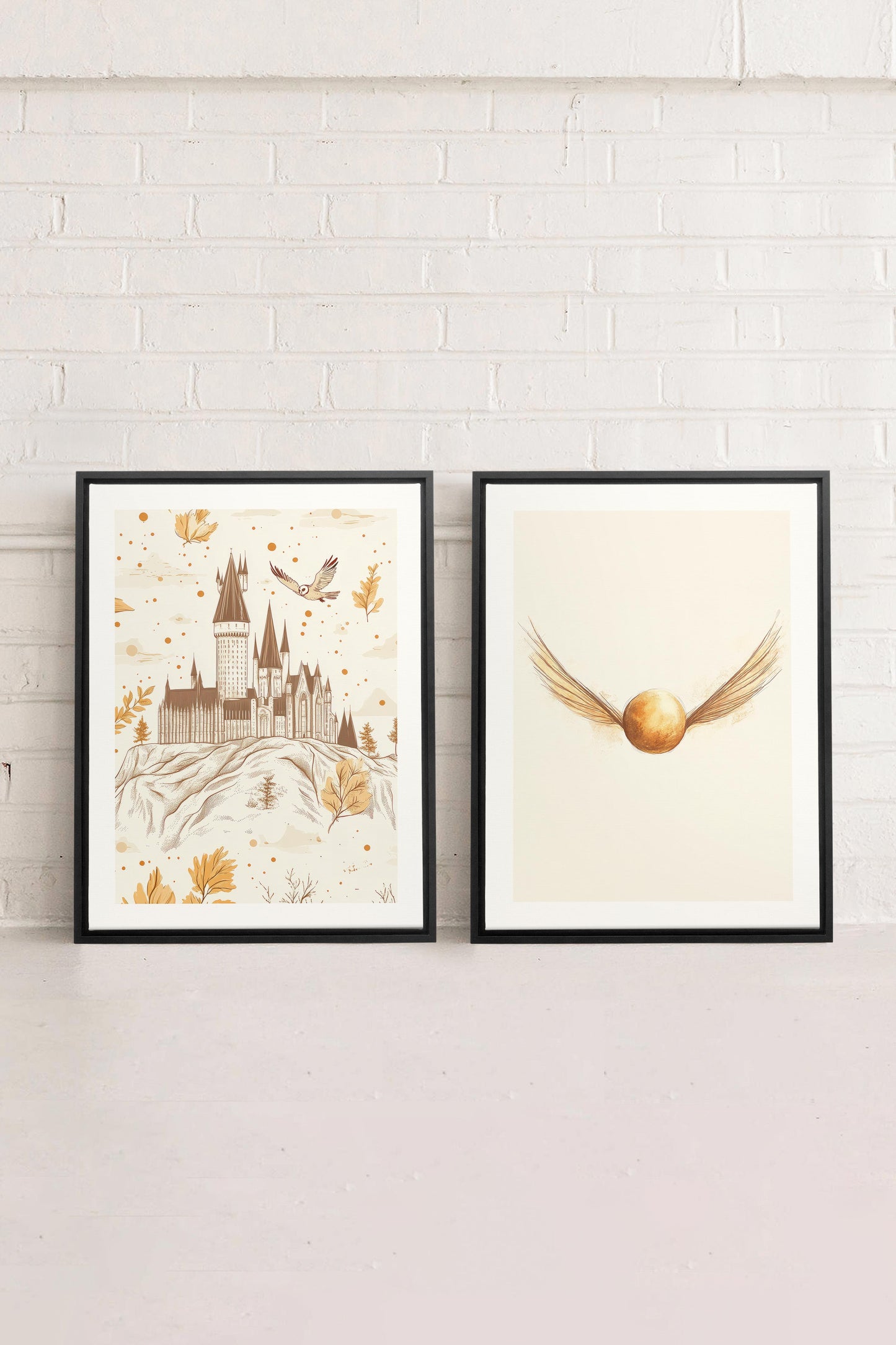 GOLDEN WINGS DUO (2 works on stretched canvas)