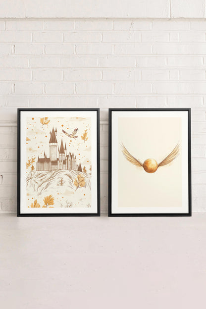 GOLDEN WINGS DUO (2 works on stretched canvas)