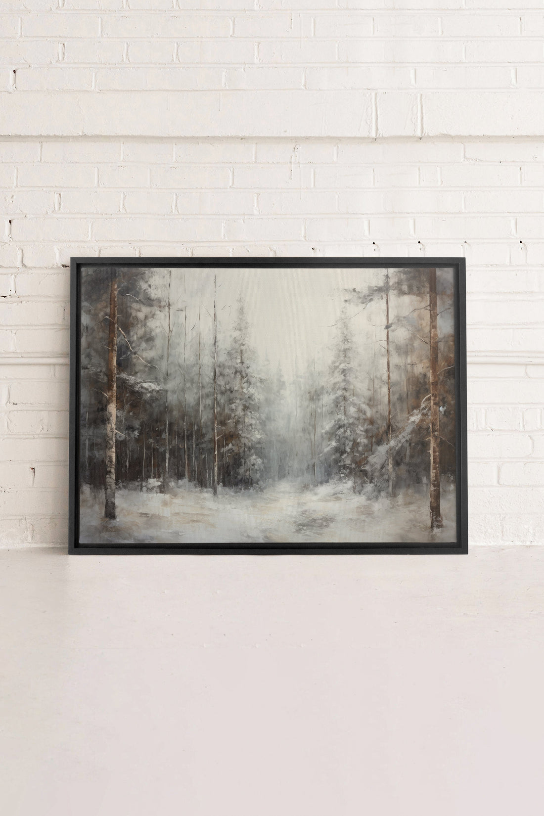 OLEKA CANVAS - WINTER SHADOWS, Oeuvre sur toile étirée, encadré Noir
