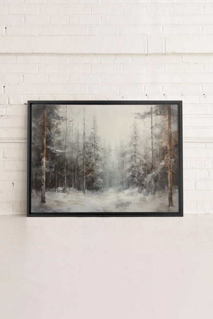 OLEKA CANVAS - WINTER SHADOWS, Oeuvre sur toile étirée, encadré Noir