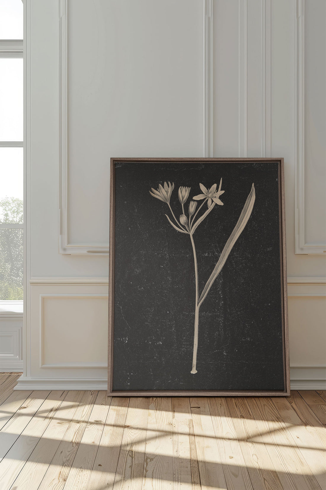 MINIMAL FLORA, Oeuvre sur toile étirée, encadré Brun Chêne