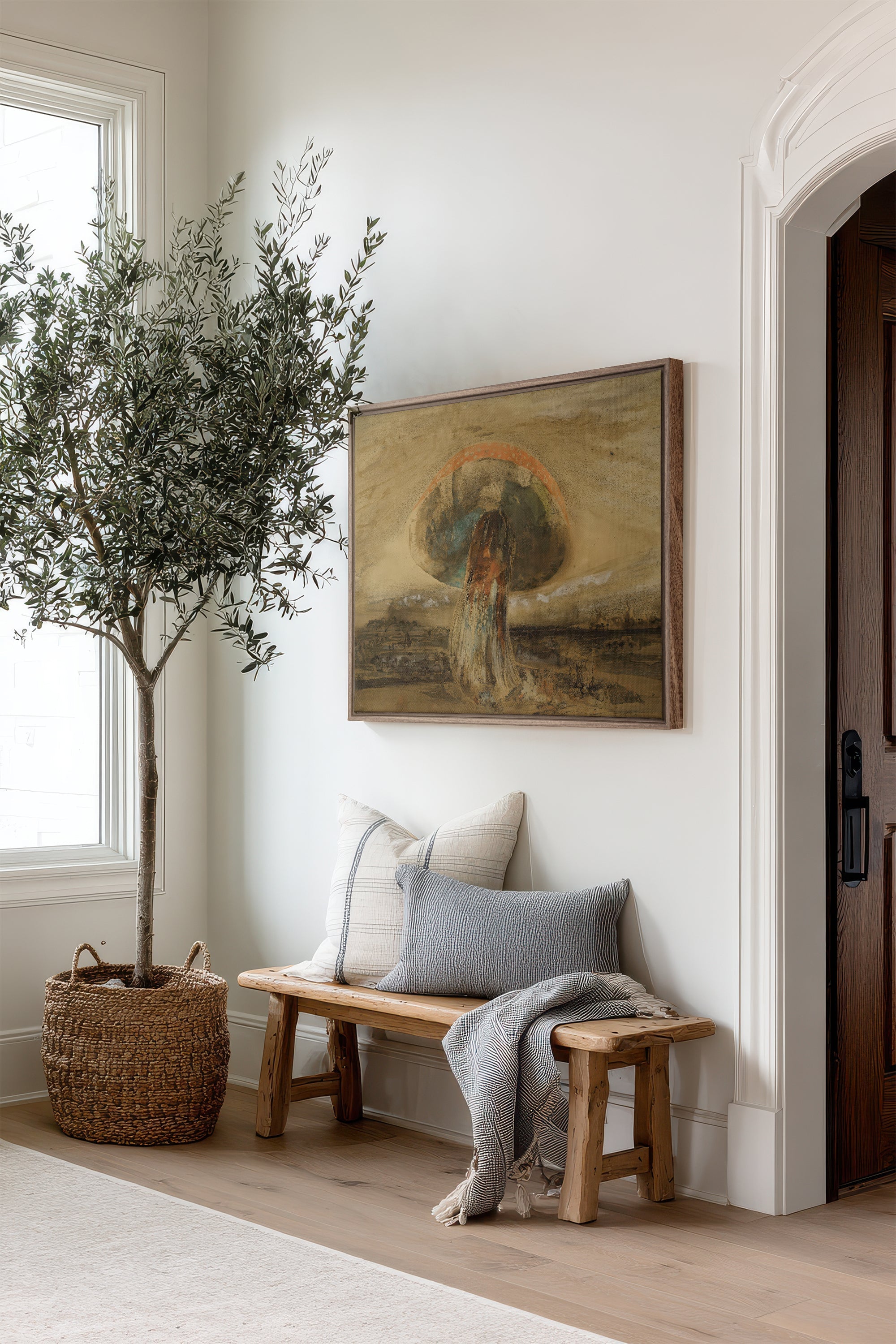 ROOTED DREAM, Oeuvre sur toile étirée, encadré Brun Chêne