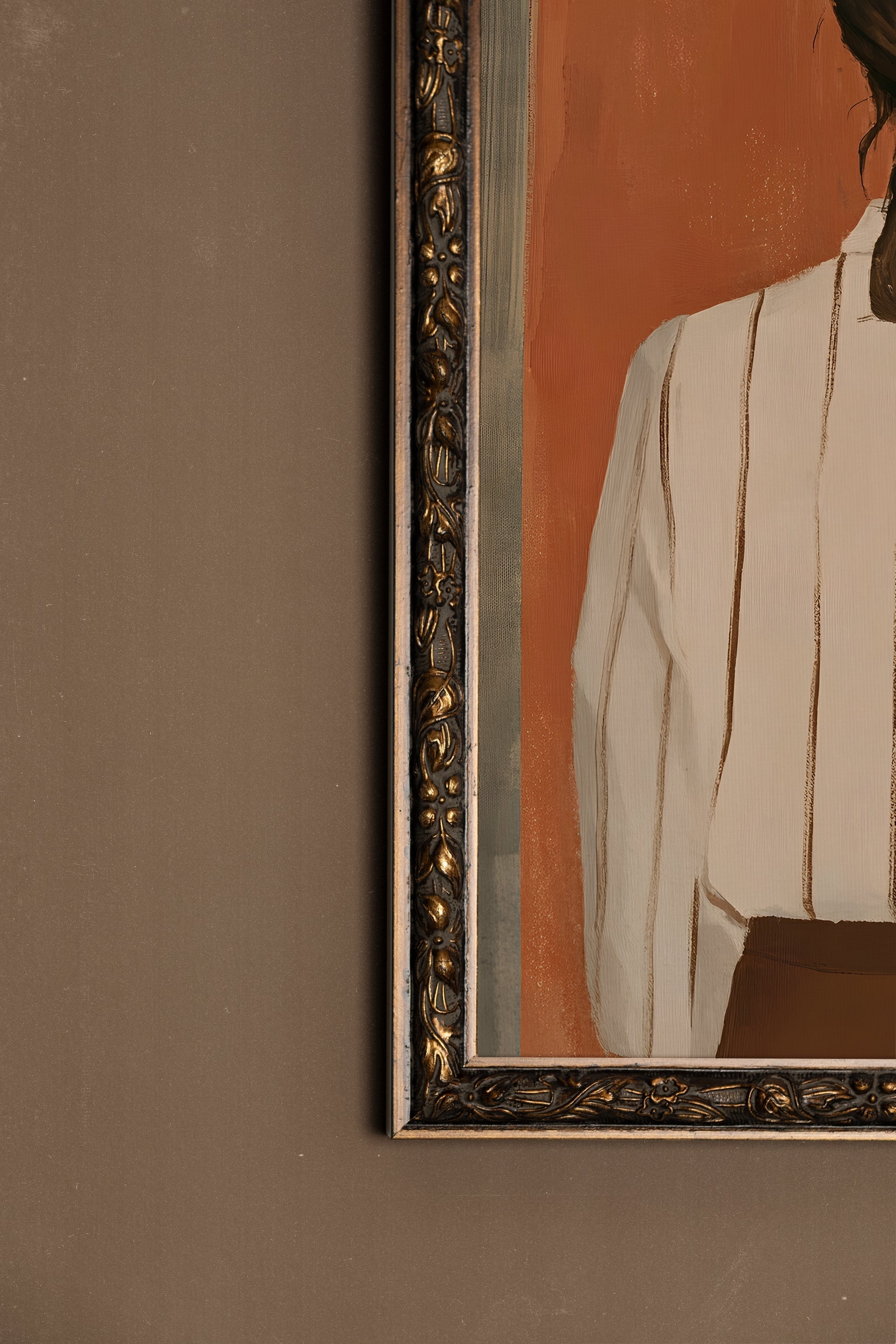 ÉCHO DU SILENCE, Oeuvre sur toile rigide, encadré Vintage Bronze