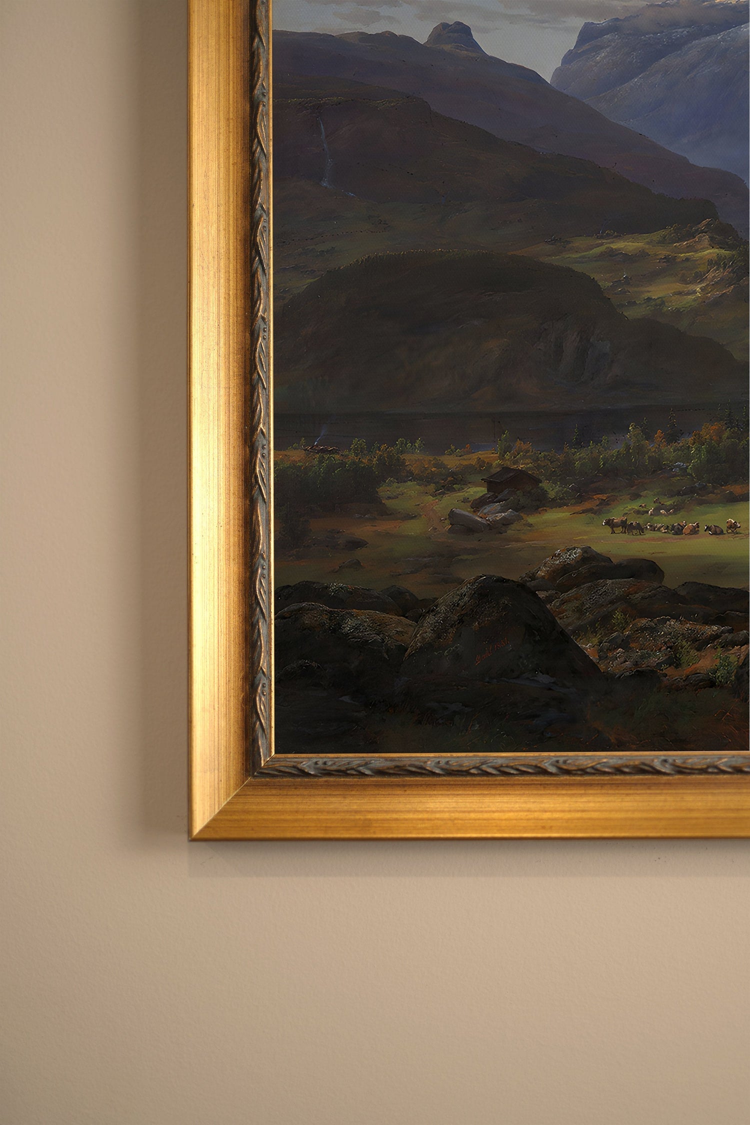 SOUFFLE DES SOMMETS, Oeuvre sur toile rigide, encadré Vintage Or