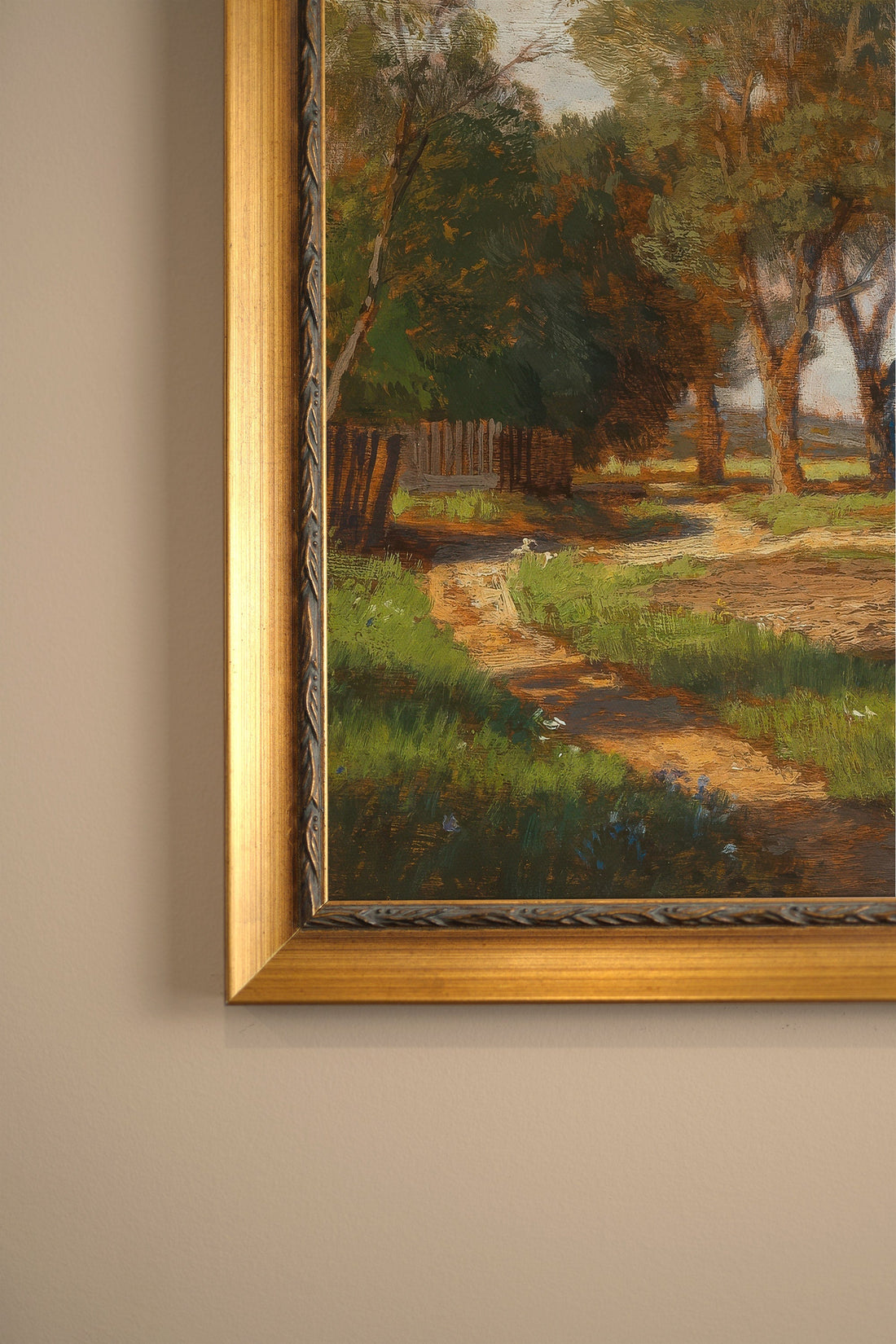 CHANTS DE LA TERRE, Oeuvre sur toile rigide, encadré Vintage Or