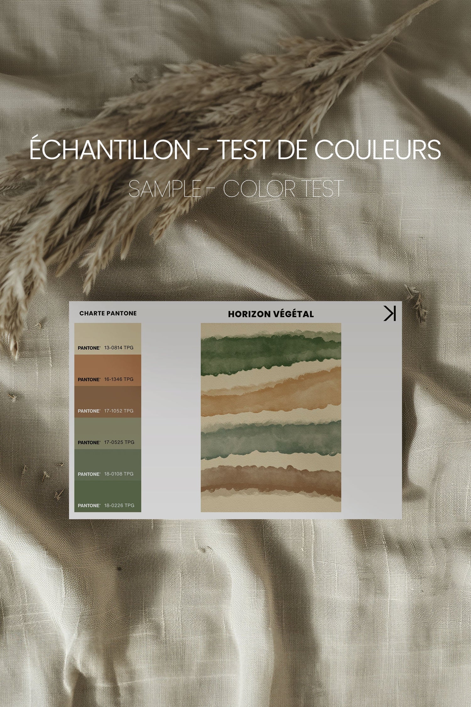 OLEKA CANVAS - HORIZON VÉGÉTAL, Oeuvre sur toile étirée, encadré Brun Noyer