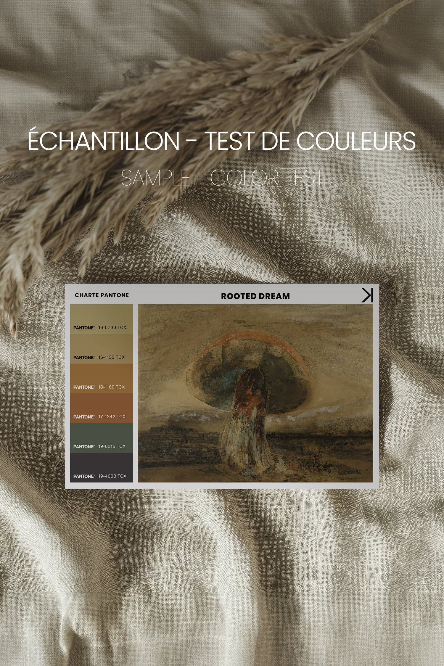 ROOTED DREAM, Oeuvre sur toile étirée, encadré Brun Chêne
