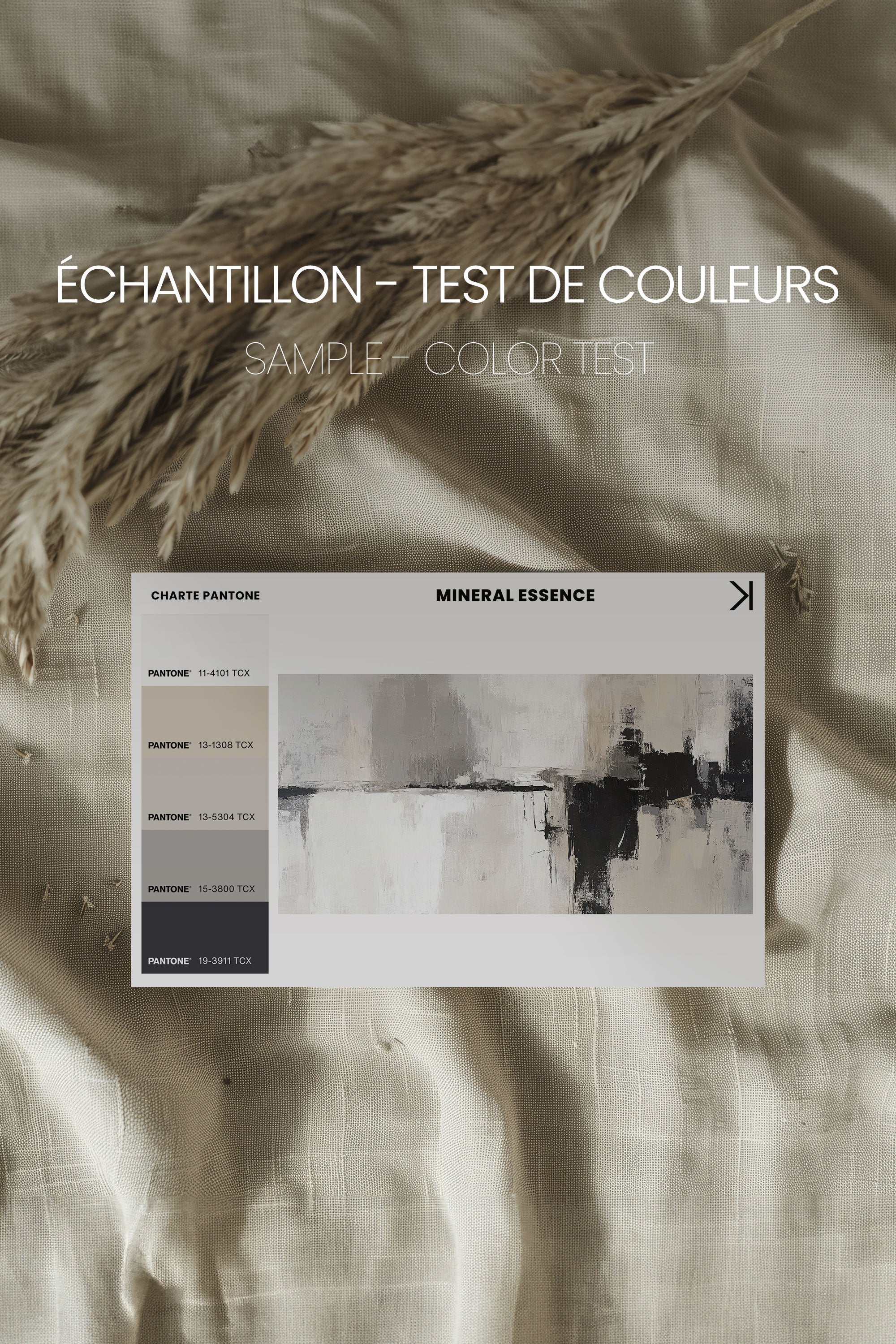 OLEKA CANVAS - MINERAL ESSENCE, Oeuvre sur toile étirée, encadré Naturel Clair