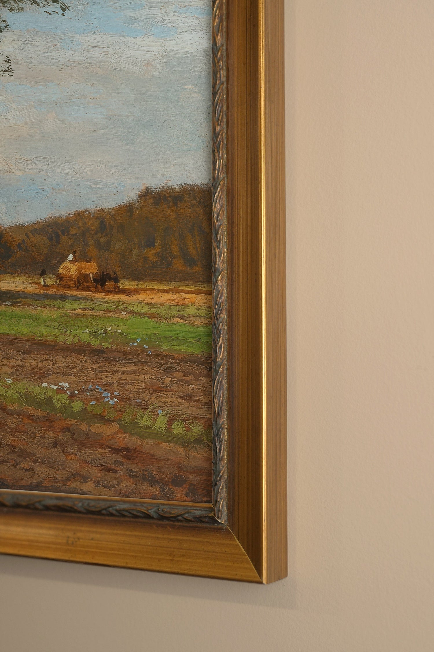 CHANTS DE LA TERRE, Oeuvre sur toile rigide, encadré Vintage Or