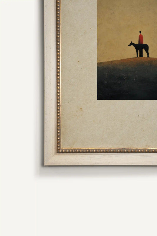 BOUND IN SILENCE, Oeuvre sur toile rigide, encadré Vintage Blanc