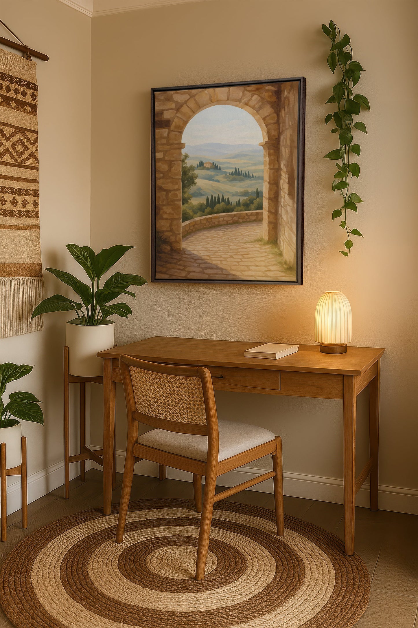 CHEMIN DORÉ, Oeuvre sur toile étirée
