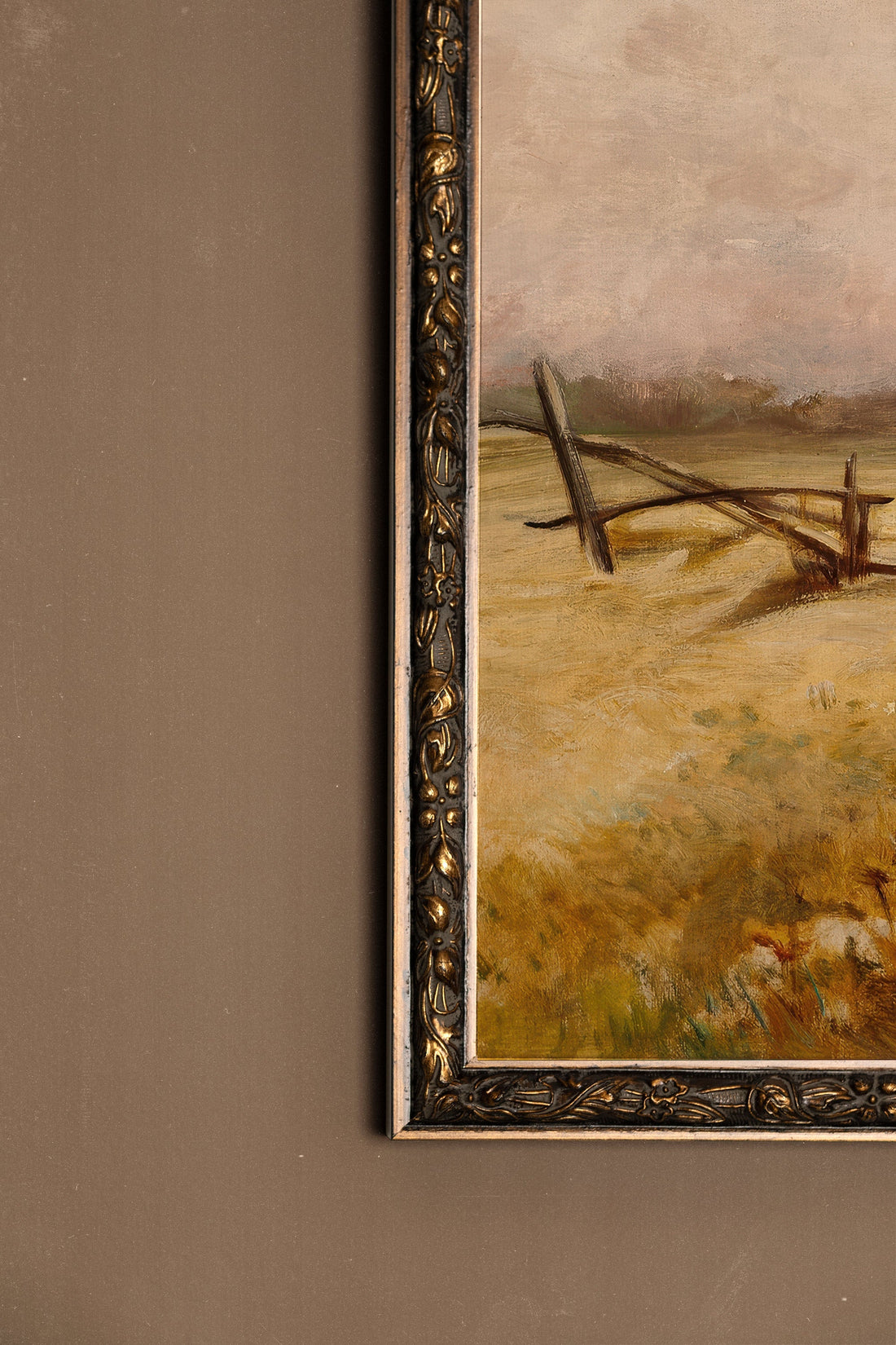 GOLDEN FIELDS, Oeuvre sur toile étirée, encadré Vintage Bronze