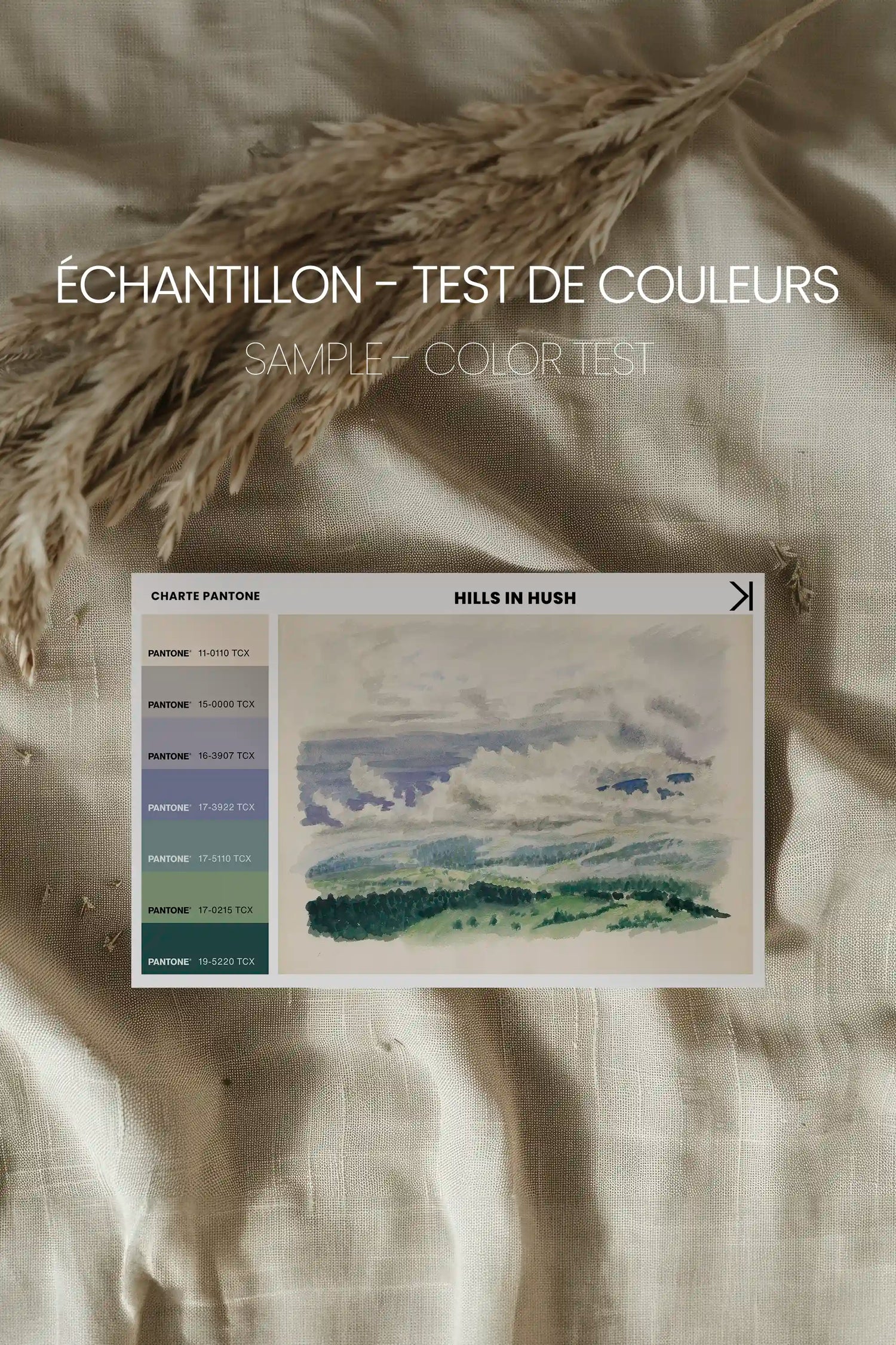 HILLS IN HUSH, Oeuvre sur toile étirée, encadré Noir
