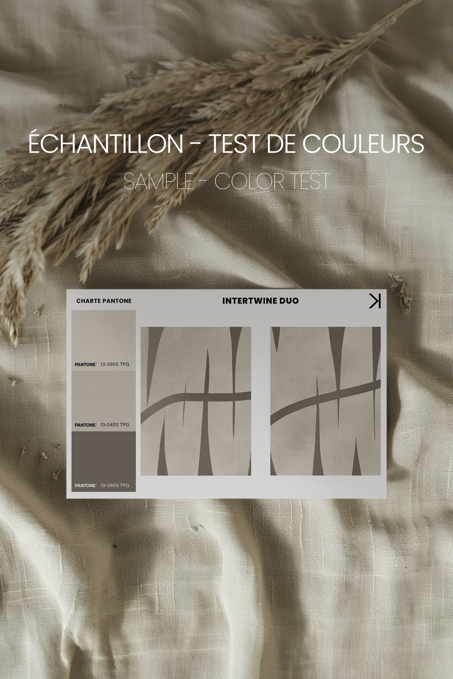 OLEKA CANVAS - INTERTWINE DUO, 2 Oeuvres sur toile étirée, encadré Naturel Clair