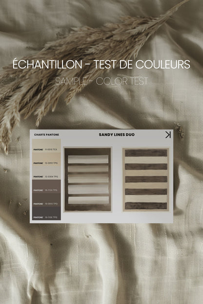 OLEKA CANVAS - SANDY LINES DUO, 2 Oeuvres sur toile étirée, encadré Blanc