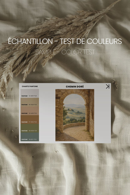 OLEKA CANVAS - CHEMIN DORÉ, Oeuvre sur toile étirée, encadré Noir