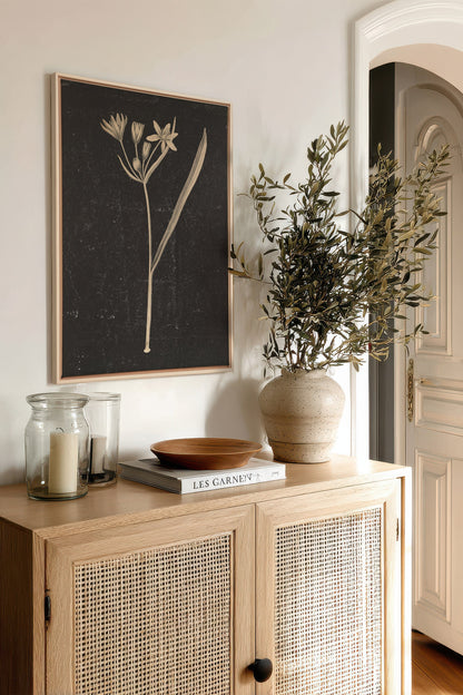MINIMAL FLORA, Oeuvre sur toile étirée, encadré Naturel Clair