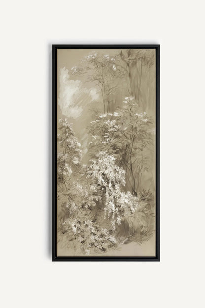 JARDIN OUBLIÉ, Oeuvre sur toile étirée, encadré Noir