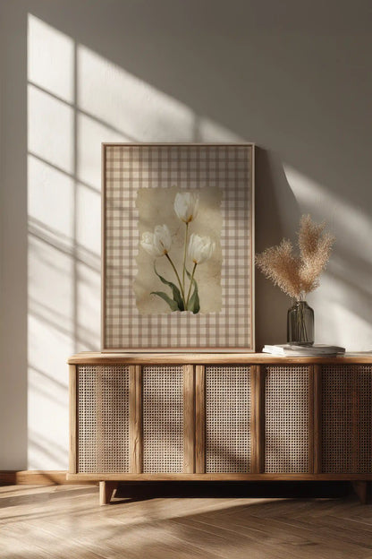 SOFT SPRING, Oeuvre sur toile étirée, encadré Brun Chêne