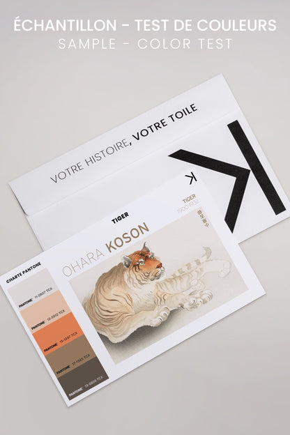 OLEKA CANVAS - TIGER, Oeuvre sur toile étirée, encadré Blanc