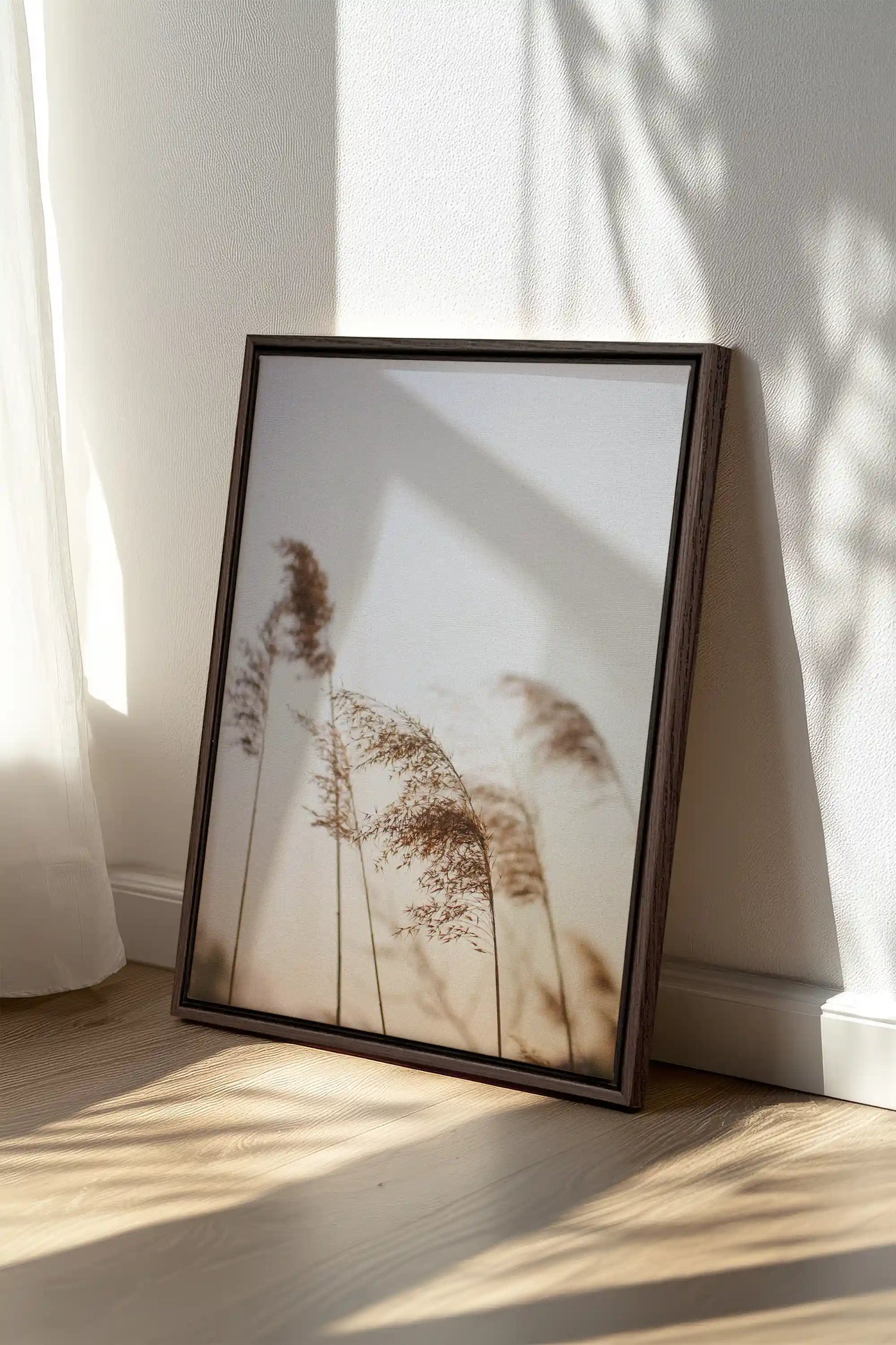 AFTERNOON, Oeuvre sur toile étirée, encadré Brun Noyer