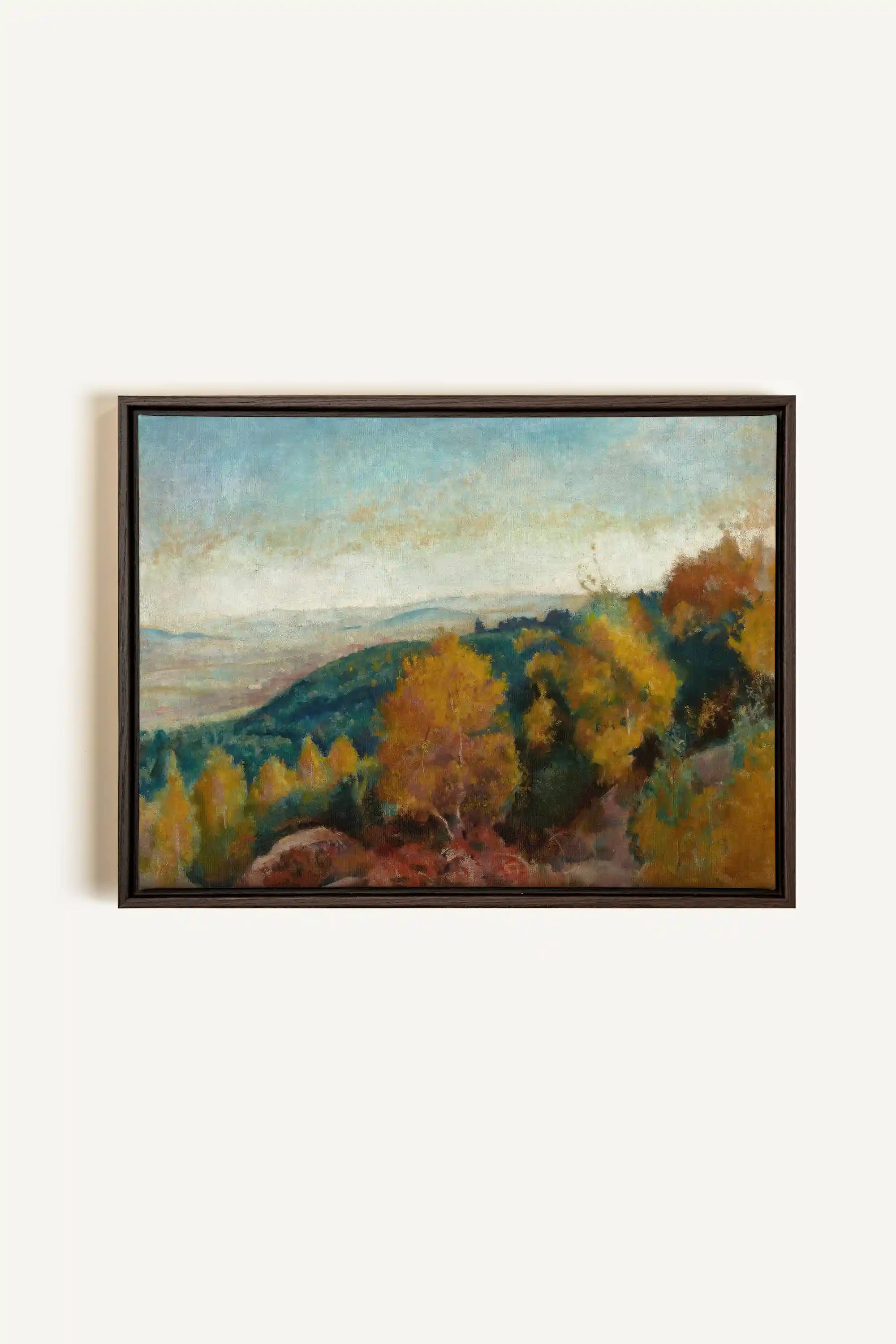 AMBER HILLS, Artwork on stretched canvas, framed in Walnut Brown