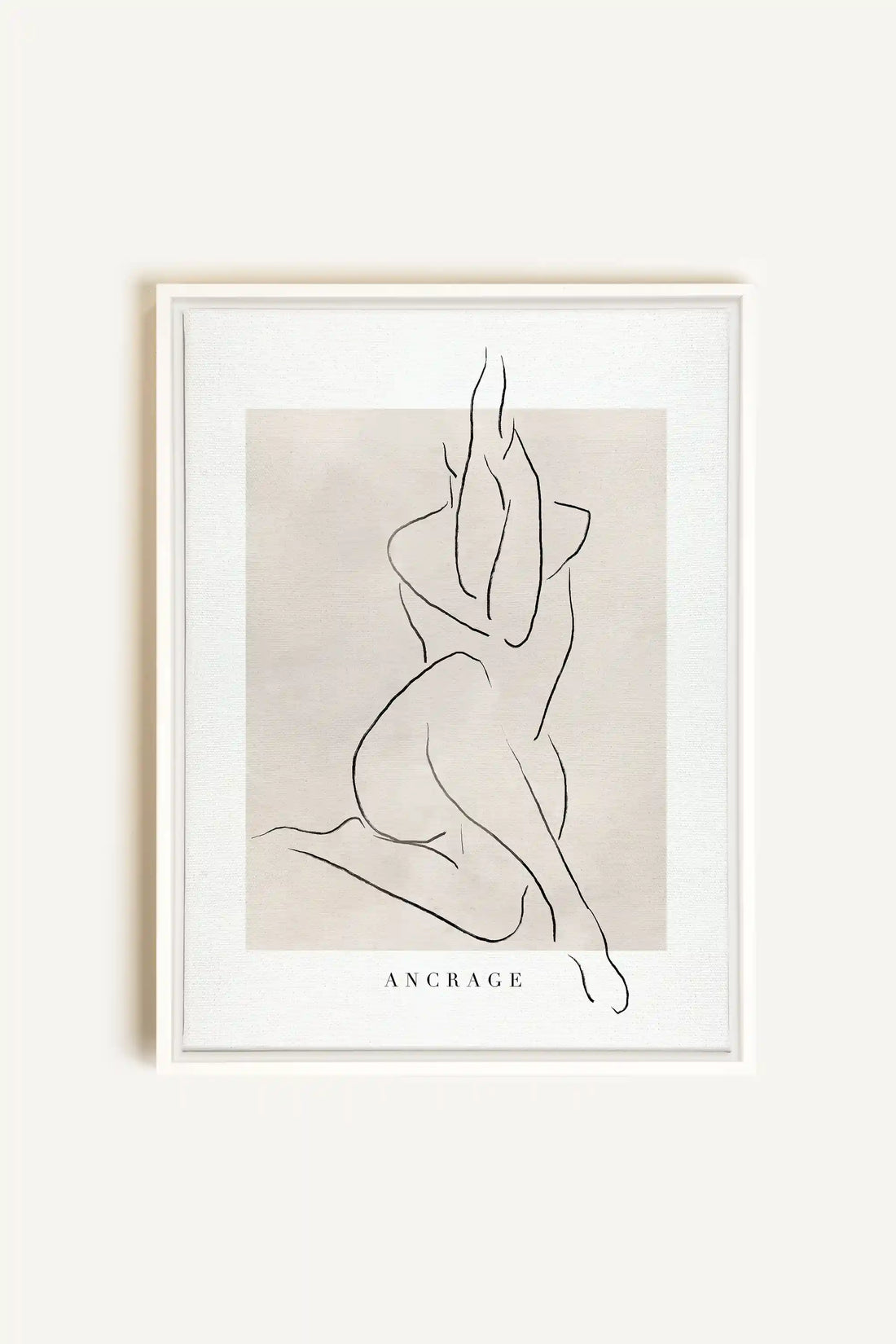 ANCRAGE, Artwork on stretched canvas, framed in white