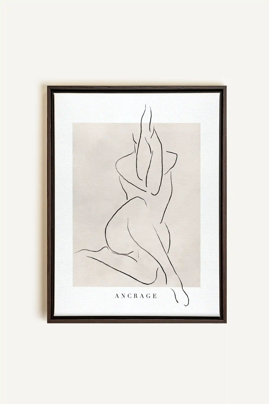 ANCRAGE, Artwork on stretched canvas, framed in Walnut Brown
