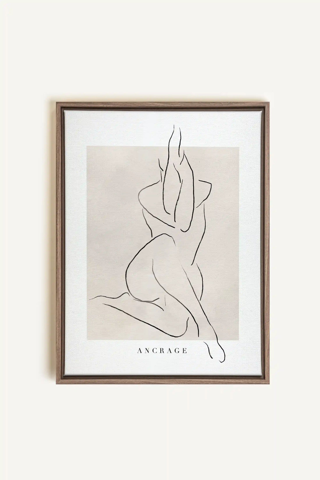 ANCRAGE, Artwork on stretched canvas, framed in Brown Oak